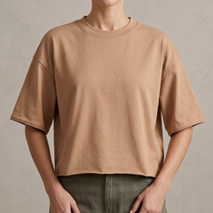 Women's Loose Drop Shoulder Workout Crop Top Yoga Tee