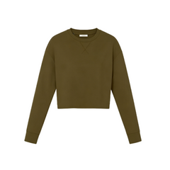 Women's Crewneck Cropped Sweatshirt Soft Loose Pullover