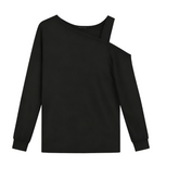 Women's Cold Shoulder Long Sleeve Casual Tunic Blouse