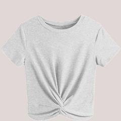 Women's Summer Short Sleeve Twist Front Crop Top