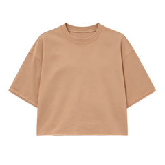 Women's Loose Drop Shoulder Workout Crop Top Yoga Tee