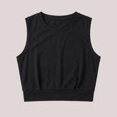 Women Workout Crop Tank Tops Sleeveless Yoga Gym Shirt