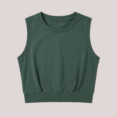 Women Workout Crop Tank Tops Sleeveless Yoga Gym Shirt