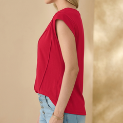 Women's Cap Sleeve Summer Basic Tee Loose Tank Top