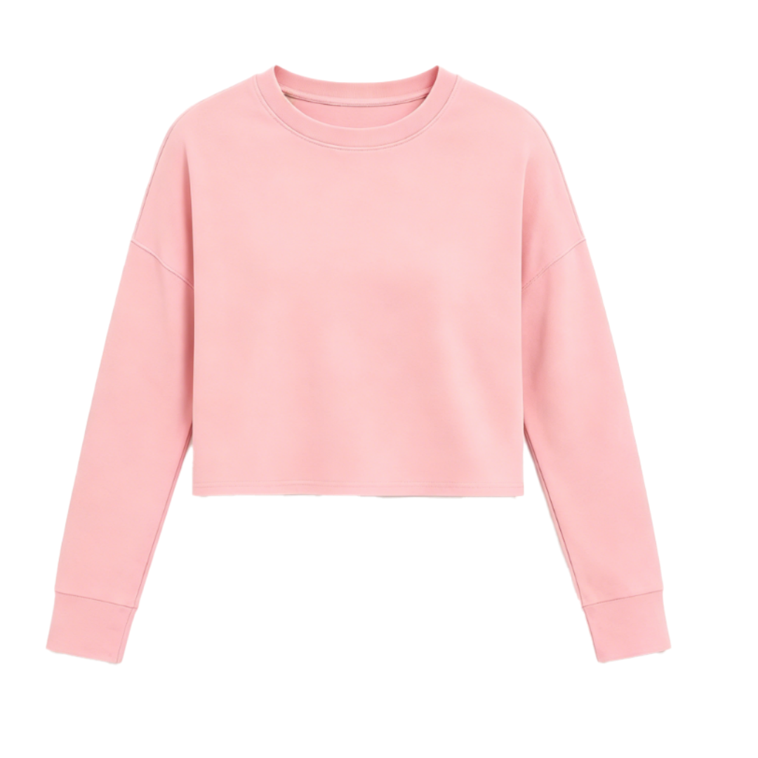 Women's Soft Cropped Pullover Loose Fall Sweatshirt
