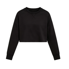Women's Loose Fit Cropped Sweatshirt Soft Pullover