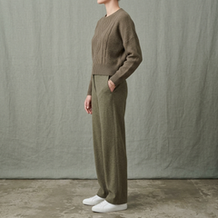Women's Crewneck Soft Ribbed Knit Cropped Pullover Sweater