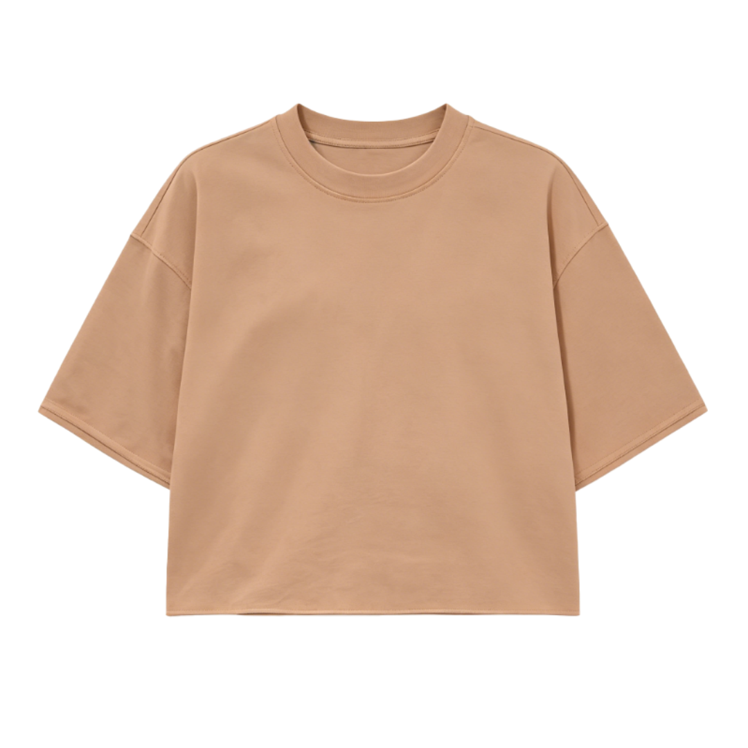 Women's Loose Drop Shoulder Workout Crop Top Yoga Tee