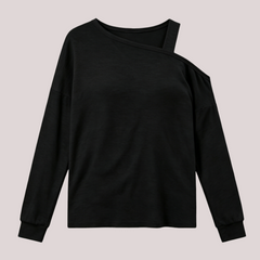 Women's Cold Shoulder Long Sleeve Tunic Blouse