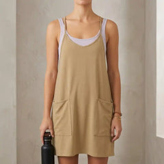 Women's Summer Casual Romper - Sleeveless Overalls Jumpsuit